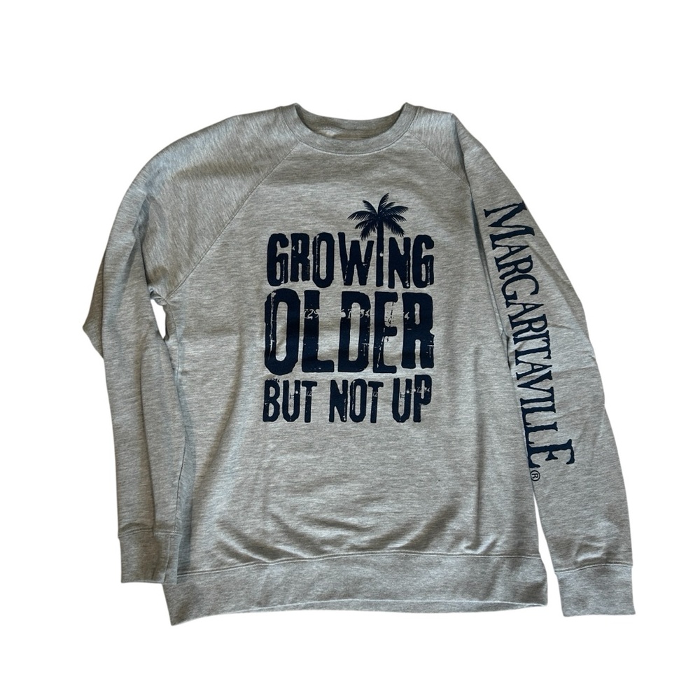 Margaritaville “Growing Older But Not Up” — Grey and Blue Long Sleeve Size XL